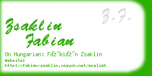 zsaklin fabian business card